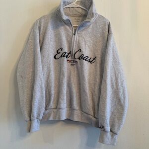 Hollister East Coast Quarter-Zip Sweatshirt - Light Gray